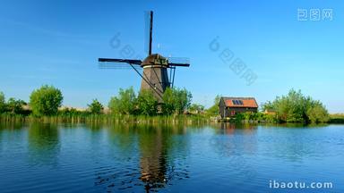 风车<strong>磨粉机</strong>鹿特丹公约运河